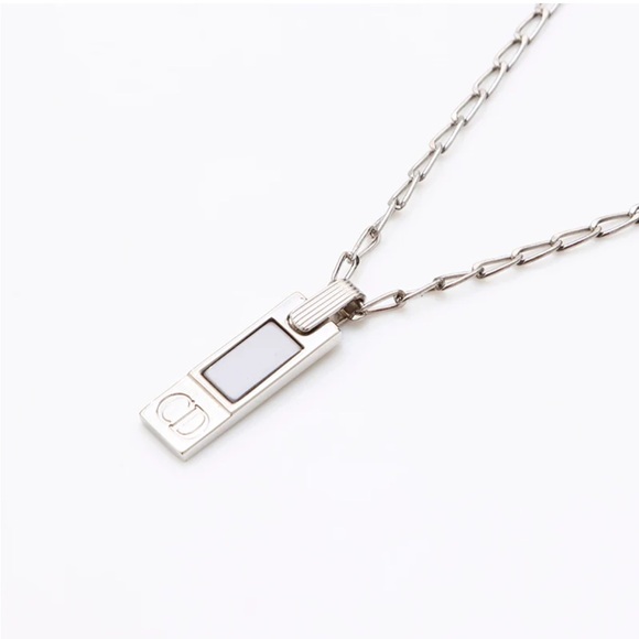 Christian Dior CD Logo Collier Vintage Silver Pendant Necklace - Picture 1 of 5